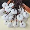 Colgante Hebilla de Seguridad de Jade de Seda Dorado Imitación para Mujeres y Hombres, Jade Hetian Imitación, Colgante de Jade Blanco, Collar de Jade Sin Importar