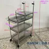 Carrinho Detalhável de Aço Inoxidável Espesso para Transmissão ao Vivo ao Ar Livre com Rodas, Rack de Armazenamento Portátil, Carrinho de Feira, Carrinho de Ferramentas