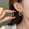 925 Anti-prata Superfície Dupla Camada Ear Ring Ear Buckle Brincos Estilo Coreano INS Minimalista Na Moda Europeu e Americano Hot Brincos Brincos