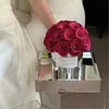 [En Stock] Nuevo Producto Cubo de Abrazo con Lazo Mediano Caja de Regalo con Flores Preservadas