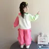 Conjunto de Dibujos Animados de Corazón para Niñas Primavera y Otoño 2026 Nueva Moda Ropa de Otoño para Bebés Conjunto de Dos Piezas Sudadera Dulce para Niños