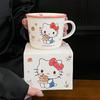 Caneca de Café da Manhã Sanrio com Escala Caneca de Leite para Menina Copo de Bebida Criativo Desenho Animado Caneca de Cerâmica