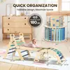 Estructura de escalada plegable de madera para niños, escalera de gateo para bebés para educación temprana en casa, equipo de entrenamiento sensorial para niños pequeños