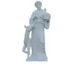 Fabricante de Quyang Escultura de San Francisco de Mármol Blanco Estatua de Mármol de San Francisco y el Lobo Gris Personalización de Jardín