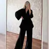 Conjunto de Nuevo Diseño Simple Transfronterizo para Mujer, Cárdigan con Lazo Ceñidor a la Cintura y Pantalones Largos, Conjunto Casual de Dos Piezas para Otoño en Casa