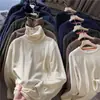 ¡Dos piezas por persona! Camiseta base suave de felpa fina pegajosa base esmerilada cepillada para hombres y mujeres, camiseta de sherpa polar de cuello alto, sudadera para pareja