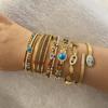 Pulsera de serpiente con ojos de aceite y gotas de joyería nueva de Europa y Estados Unidos, pulsera vintage de acero inoxidable turquesa B425