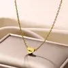 Nuevo Producto Más Vendido Transfronterizo Colgante de Letra en Acero Inoxidable Chapado en 18K Cadena para Clavícula de Mujer Collar Regalo