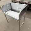 Mesa de Operación para Desviscerar Pescado de Acero Inoxidable Espesor 304 Mesa de Corte y Preparación de Frutas Mesa de Sacrificio de Carne Ensamblaje de Fregadero