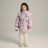 Chaqueta de plumón de longitud media para niña, abrigo con solapa y cinturón, diseño de cintura, para invierno de 2023