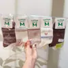 Meias Novas de Outono e Inverno Mian Kao para Mulheres Meia-Calça Meio da Panturrilha Meias de Desenho Animado para Mulheres Estilo Japonês Estilo College Estilo Coreano Meias de Algodão para Estudantes