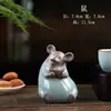 Mesa de Té Mascottas de los Doce Zodíacos Mascota de Té Juego Cerámica Dragón Decoración para Atraer Riqueza Creativos Adornos para Mesa de Té Arena Púrpura Té Lindo