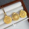 Vietnam Ouro Areia Oco Oito Tesouros Bússolas Pingente Auspicioso Ruyi Novo Estilo Chinês Estilo Nacional Filigrana Estilo Étnico Colar de Cordão