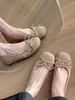 Sapatos de Tela Rasos com Aumento Interno de Altura, Respiráveis para o Verão, com Laço, Sola Macia, Modelo Novo 2026, Estilo Retro para o Trabalho, para Mulheres