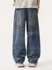 Ropa para Hombre Maple House / Jeans de pierna ancha lavados y desgastados estilo americano, unisex, corte holgado, casual, versátil, pantalones de largo completo