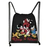 Mochila Nueva de Dibujo con Cordón Estampado Colorido de Mickey Poliéster Gran Capacidad Moderna con Cordón para Niños Venta al por Mayor Caliente