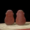 Madeira Raiada Chama Crape Myrtle Jujuba Dourada Madeira Pingente Pendurado Ritual Taoísta Ferramenta Dupla Face Esculpida Cabaça Marca Fabricante Lote