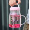 Copo de Água de Vidro Laranja Pequeno para Meninas, Grande Capacidade com Coador de Chá, Estilo Ins, Resistente a Alta Temperatura, Uso no Escritório com Canudo, Xícara de Chá e Café