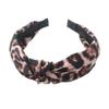 Diadema Ancha Nudada Estampado de Leopardo Tejido Transfronterizo Coreano Accesorio para el Cabello Estilo Hada Dulce Celebridad de Internet Tendencia de Ins
