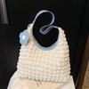 Bolsa de ombro transversal plissada com bolhas da moda 2025, bolsa feminina de design de nicho de alta qualidade, bolsa portátil tipo balde