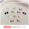 Joyería para Uñas con Moño de Perla Mini Estéreo Negro y Blanco Rosa Morado Rojo Vino Resina Diamante para Uñas Portátil Pequeños Accesorios
