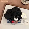 Novo Scrunchie de Ursinho com Bolinhas - Elástico Suave para Rabo de Cavalo de Menina, Faixa de Cabelo Versátil, Pacote com 2