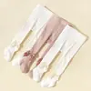 Medias de Bebé con Lazo para Primavera y Otoño Transfronterizas, Leggings de Algodón Elástico de Pierna Ancha para Bebés, Cumplen con CPSIA