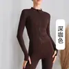 Jaqueta Lulu de Caimento Justo e Manga Longa Esportes ao Ar Livre Secagem Rápida Top para Pilates Feminino Roupa de Fitness Yoga Primavera e Outono