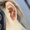 Uña de Oreja Rosa Brillante Amor Niña Full Diamante Temperamento Spice Girl Pendientes de Uña de Oreja 2024 Nuevas Explosiones Pendientes