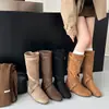 Botas largas de gamuza de moda apilables 2026 verde otoño negro Radne que aumentan la altura retro hermoso nuevo estilo botas de jinete mujer