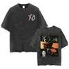 Nova Camiseta Harajuku Gola Redonda Manga Curta Estampada Loose Retrô Nacional Tendência para Homens