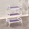 Carrito multifuncional para peluquería y belleza, con superficie de vidrio de tres capas, para almacenar herramientas de salón de belleza.