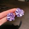 Nuevos Pendientes de Flores de Resina Elegantes Franceses Suaves Elegantes Elegantes Pendientes Moda Combinable Sentido de Alta Gama Pendientes de Celebridad de Internet para Mujeres