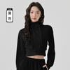 Ropa de Yoga Otoño e Invierno Chaqueta Corta para Mujer con Cordón en la Capucha Ajustable Ropa de Yoga para Exteriores de Manga Larga Chaqueta Deportiva Versátil para Fitness