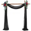Decorações de Casamento Populares de Gaze Transfronteiriça para Arcos de Gramado ao Ar Livre, Cortinas de Arranjo de Casamento, Cortinas de Chiffon com Pérolas