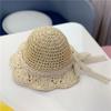 Sombrero de Sol para Bebé Niña Sombrero de Paja para Niños Sombrero de Princesa para la Playa Tejido a Mano Plegable Protección Solar Sombrero de Sol Viaje a la Costa