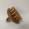 Pente de massagem em disco côncavo de sândalo de seda dourada pente de anel DingTalk raspagem capilar meridiano do couro cabeludo penteando terapia capilar nutrição do folículo piloso pente de cabelo