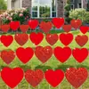 Decoración de Letrero de Jardín para el Día de San Valentín de Venta Caliente Transfronteriza, Letrero Grande de Jardín para Césped con Diseño de Corazón Rojo de Doble Cara