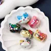 Gato de Dibujos Animados Lindo Cuentas Sueltas de Agujero Recto DIY Cadena para Teléfono Llavero Accesorios Acrílicos Cuentas Adecuadas para Decoración de Bolígrafos