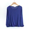 Camiseta Base de Modal de Manga Larga para Mujer, Estilo Coreano, Nueva, Cuello Redondo, Tallas Grandes, Primavera y Otoño, Top Delgado de Otoño
