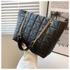 Bolso Tote Lingge Bolso de Hombro Bolso Casual Bolso de Mujer Nuevo Bolso de Mano con Cadena de Moda Color Sólido Texturizado Bandolera Bolso Grande