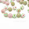 Xinyi 16mm He Madera Perlas Festival de Primavera Color Caramelo Rayas Coloridas Colorido Navidad Madera Perlas DIY Accesorios para Joyería Colgantes