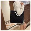 Abrigo Acolchado de Algodón con Costuras Romboidales Bolso Tote 2025 Otoño e Invierno Nuevo Estilo Coreano Versátil Simple Bolso de Hombro Bajo el Brazo para Mujer