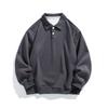 Nueva camiseta polo de manga larga de color liso con solapa pesada estilo coreano para hombre, primavera y otoño, suéter de moda versátil para pareja