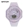 Reloj Sanda 6005 Transfronterizo Transmisión en Vivo para Hombres y Mujeres Tendencia de Moda Dopamina Impermeable para Exteriores Casual Estudiante