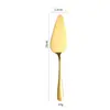 Cuchillo para pizza de acero inoxidable transfronterizo, cuchillo para pastel y espátula para bodas y fiestas de cumpleaños, juego para hornear, cuchillo para pan dentado para cortar tostadas