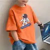 Novos Estilos de Blusas de Verão 2026 para Meninos, Camisetas de Manga Curta 100% Algodão, Camisas de Meia-Manga Frescas e Fofas de Verão para Crianças Médias e Grandes
