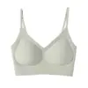 Sujetador tipo top de tiras de gel sin costuras para mujeres con poco pecho, push-up, transpirable, copas fijas, sin varillas, diseño trasero invisible
