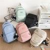 Mochila Harajuku de estilo coreano para mujer, de color liso, estilo universitario, para estudiantes de secundaria, sencilla, de gran capacidad