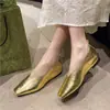 Com sapatos franceses de fim de noite sapatos um passo calce fácil pés estilo gentil baixo 2026 bico quadrado não cansam boca rasa sapatos únicos mulheres para o trabalho